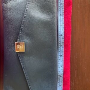 Original Carolina Herrera navy blue leather Clutch